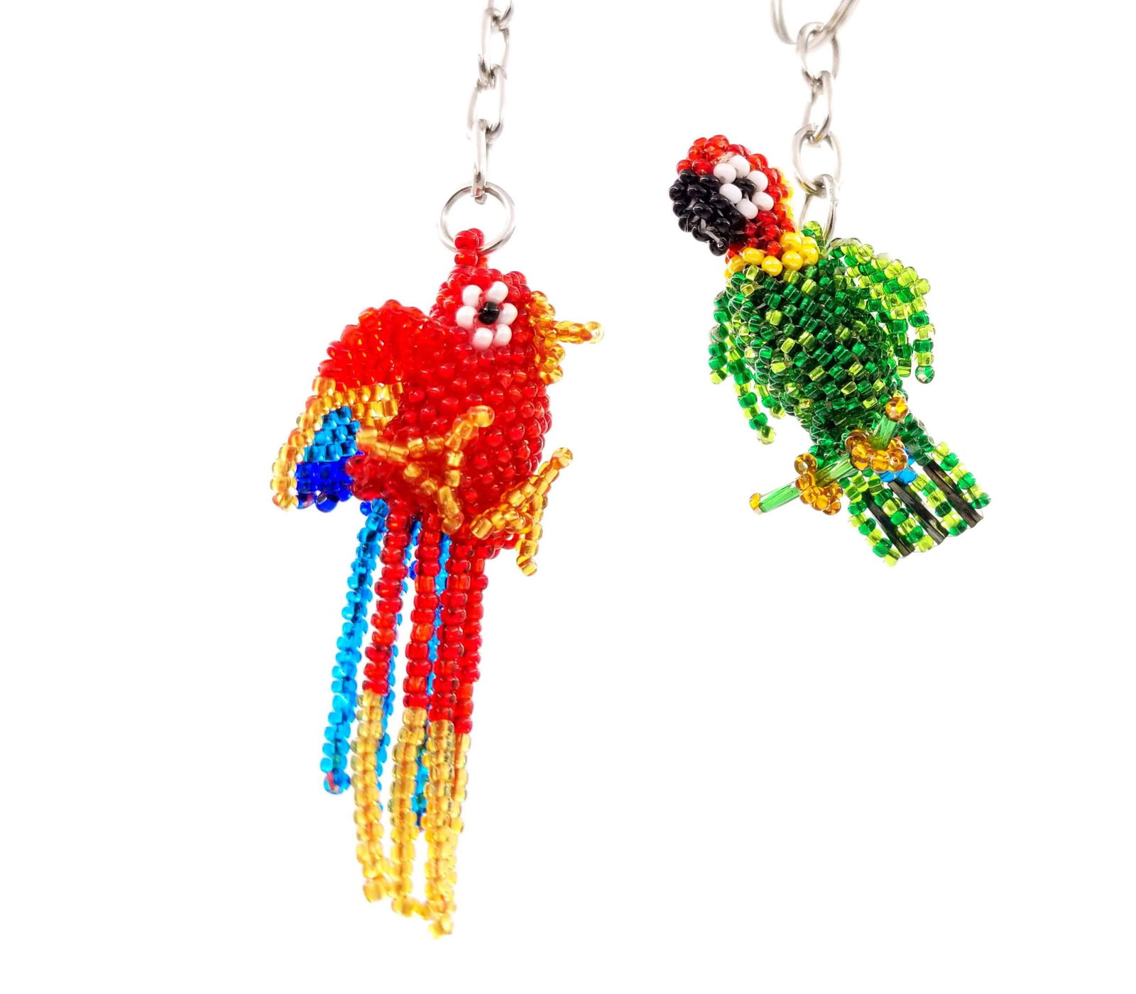 beaded parrot key chain
